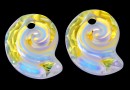 Swarovski, sea snail pendant, aurora borealis, 14mm - x1
