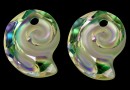 Swarovski, sea snail pendant, luminous green, 14mm - x1