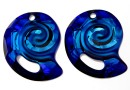 Swarovski, sea snail pendant, bermuda blue, 14mm - x1