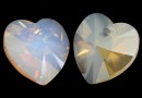 Swarovski, pandantiv inima, white opal golden shadow, 10mm - x2