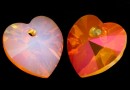 Swarovski, pandantiv inima, white opal astral pink, 10mm - x2