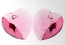 Swarovski, pandantiv inima, light rose, 18mm - x1