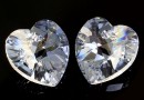 Swarovski, heart pendant, diamond touch light, 10mm - x2