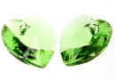 Swarovski, pandantiv inima, peridot, 14mm - x2