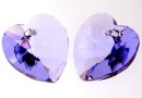 Swarovski, pandantiv inima, provence lavander, 14mm - x2