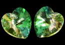 Swarovski, pandantiv inima, luminous green, 14mm - x2