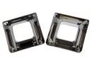 Swarovski, pandantiv square ring, silver night, 20mm - x1