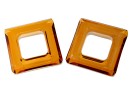 Swarovski, pandantiv square ring, copper, 14mm - x1