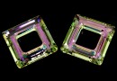 Swarovski, pandantiv square ring, luminous green, 14mm - x1