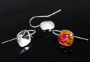 Earring findings, 925 silver, for Swarovski 4470, 10mm - x1pair