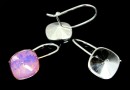 Earring findings, 925 silver, for Swarovski 4470, 10mm - x1pair