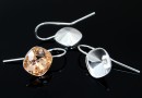 Earring findings, 925 silver, for Swarovski 4470, 10mm - x1pair