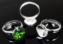 Ring base, adjustable, 925 silver, for Swarovski 4470, 10mm - x1