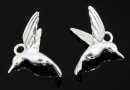 Pendant, hummingbird, 925 silver, 15mm  - x1