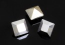 Swarovski, fancy chaton Square, light chrome, 3mm - x10