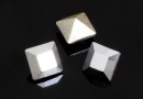 Swarovski, fancy chaton square, light chrome, 3mm - x10