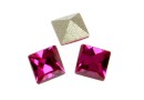 Swarovski, fancy chaton Square, fuchsia, 3mm - x10