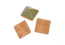 Swarovski, fancy chaton square, light peach matte, 3mm - x10