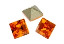 Swarovski, fancy chaton square, tangerine, 3mm - x10