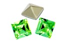 Swarovski, fancy chaton Square, peridot, 3mm - x10