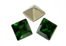 Swarovski, fancy chaton square, dark moss green, 3mm - x10