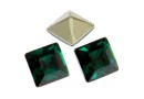 Swarovski, fancy chaton Square, emerald, 3mm - x10