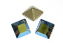 Swarovski, fancy chaton Square, iridescent green, 3mm - x10