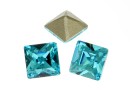 Swarovski, fancy chaton square, light turquoise, 3mm - x10