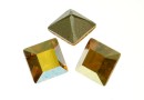 Swarovski, fancy chaton Square, metallic sunshine, 3mm - x10