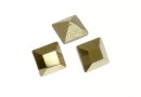 Swarovski, fancy chaton Square, metallic light gold, 3mm - x10