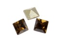 Swarovski, fancy chaton Square, smoky quartz, 3mm - x10