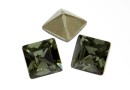Swarovski, fancy chaton Square, black diamond, 3mm - x10