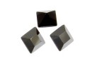 Swarovski, fancy chaton Square, jet henatite, 3mm - x10