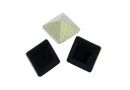 Swarovski, fancy chaton Square, jet matt finish, 3mm - x10