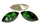 Swarovski navette, fancy chaton, dark moss green, 6mm - x6