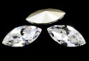 Swarovski navette, fancy chaton, crystal, 15mm - x2