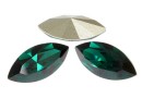 Swarovski navette, fancy chaton, emerald, 15mm - x2