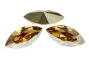 Swarovski navette, fancy chaton, golden shadow, 15mm - x2