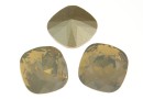 Swarovski, square fancy, light grey opal, 12mm - x1