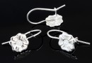 Earring findings, 925 silver, clover, with lock, for rhinestone 3mm - x1pair