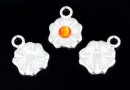 Pendant base, 925 silver, clover, for Swarovski rhinestone 3mm - x1piece