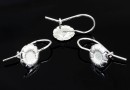 Earring findings, 925 silver, flower with lock, for rhinestone 3-4mm - x1pair