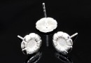 Tortite argint 925 floare 9mm cu tija pt Swarovski rhinestone 3-4mm - x1per