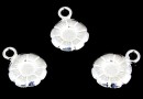 Pendant base, 925 silver, for Swarovski rhinestone flower 3-4mm - x1piece