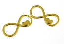 Link, infinity, heart, gold-plated 925 silver, 16.5mm - x1