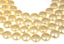 Swarovski disk pearls, light gold, 10mm - x10