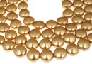 Swarovski disk pearls, bright gold, 10mm - x10