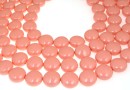 Perle Swarovski disc, pink coral pearl, 16mm - x2