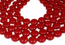 Perle Swarovski disc, red coral pearl, 16mm - x2