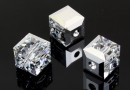 Swarovski, margele cub, comet argent, 8mm - x1